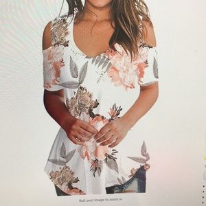 SLIMMING GIRL Women's Casual Floral V Neck Blouse